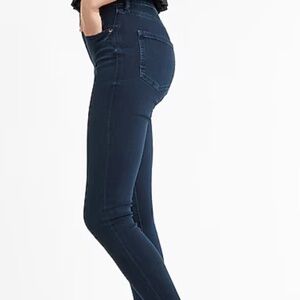 Express Slim Skinny Super High-Rise Denim Perfect, Dark Wash, OOR